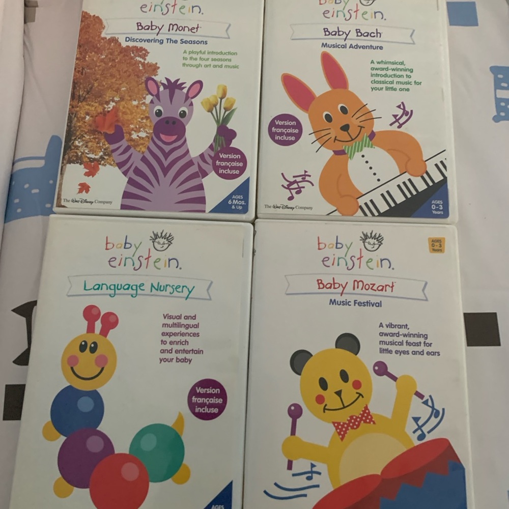 Baby Einstein DVD Set of 4 - Baby Monet, Bach, Mozart, Language Nursery